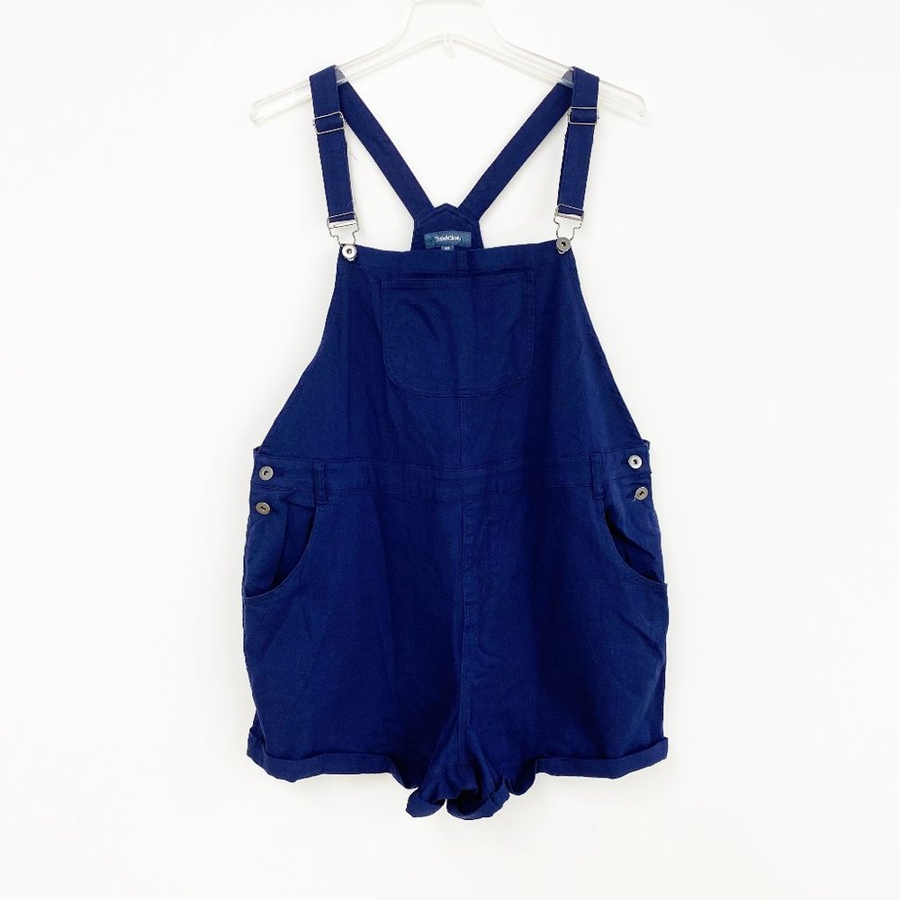 Modcloth Blue Cargo Style Shorts Overalls 2X